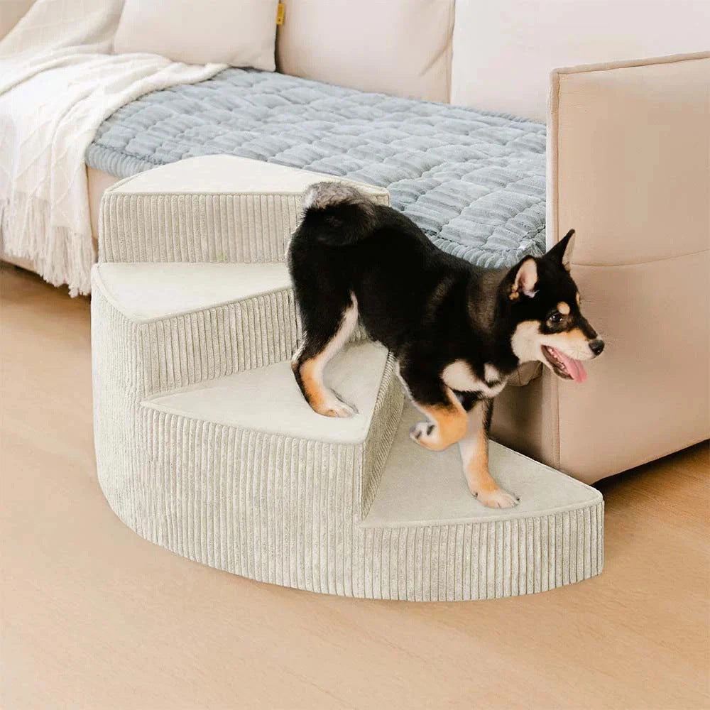Curved sponge pet stairs with washable cover, detail photo 19
