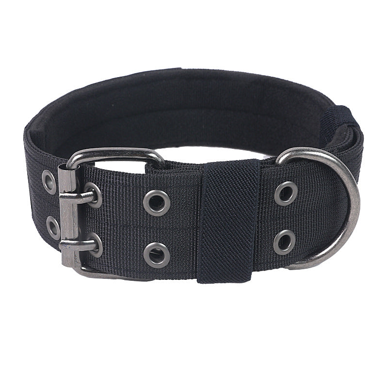 Tactical nylon dog collar and lead in olive and black, view 31