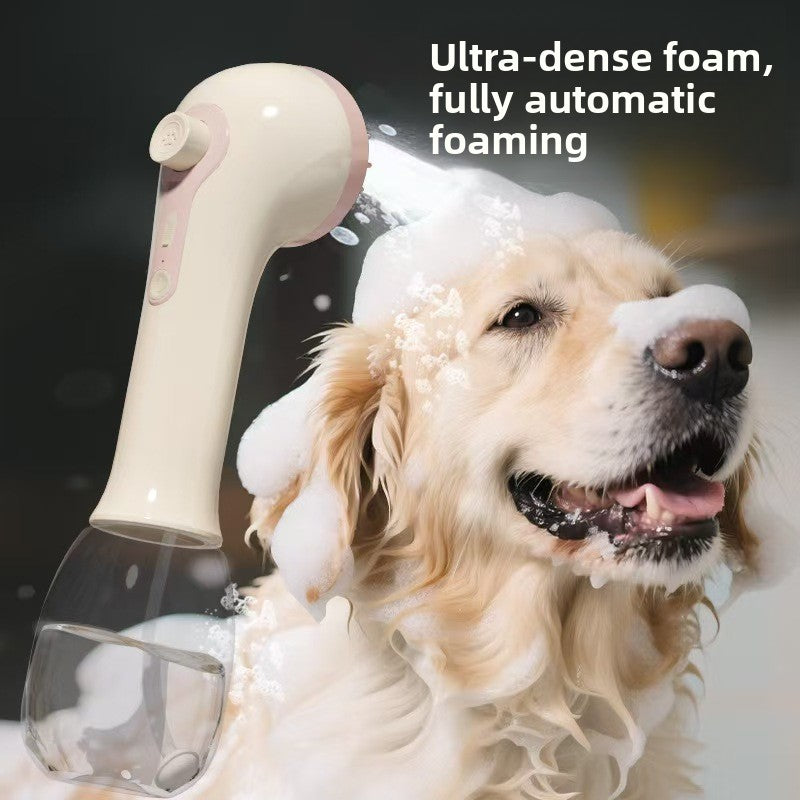 Handheld Electric Bubble Brush for Pet Bath Time, Foaming Comb