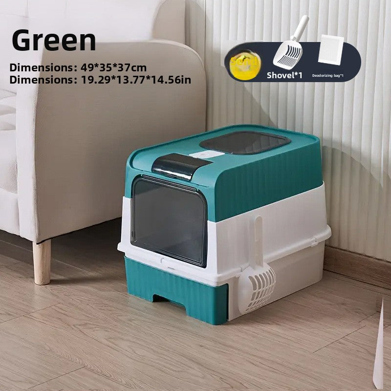 Enclosed Cat Litter Box with Drawer, Deodorising or Sterilising