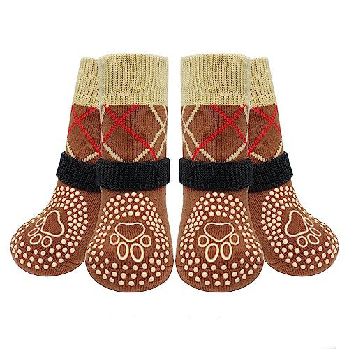 Non slip cotton dog socks set of four, available in 4 styles, image 8
