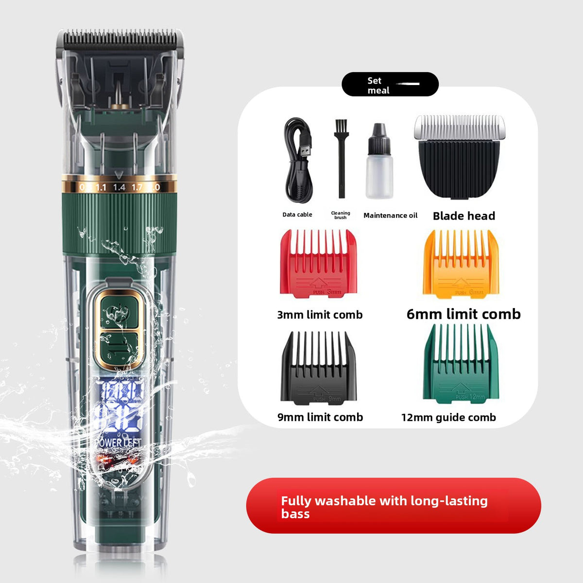Rechargeable Dog Hair Clippers, Quiet Lithium Battery Pet Trimmer
