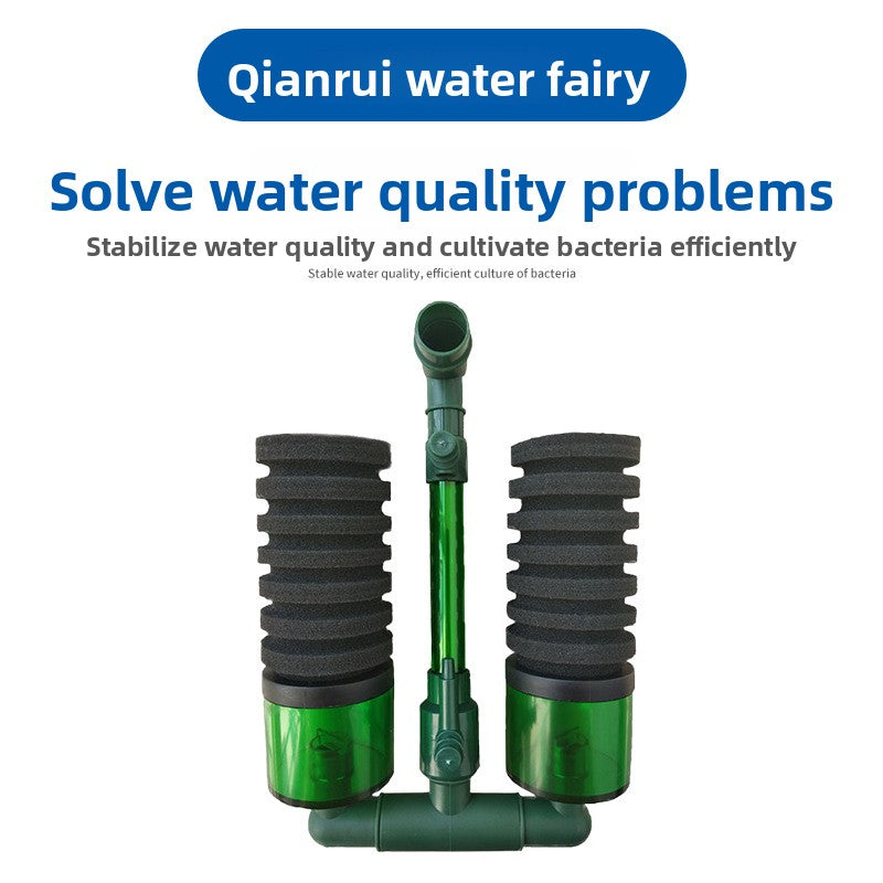 Double sponge air driven aquarium filter for small tanks, view 1