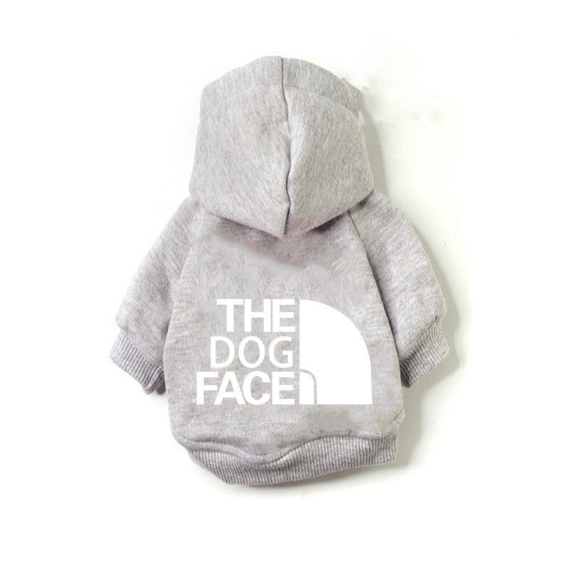 Dog face print sweatshirt for dogs in Black, top view