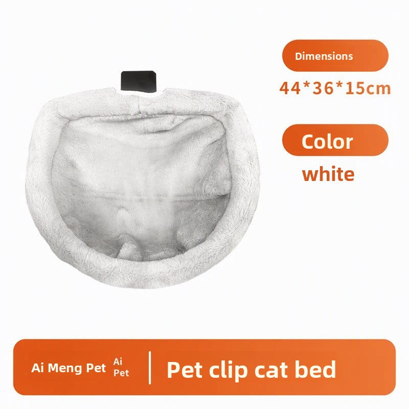 Clip-on desk cat hammock bed with soft plush and foldable frame, product image 7