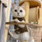 Faux lambswool pet vest with velvet lining in Caramel Latte, in a home setting