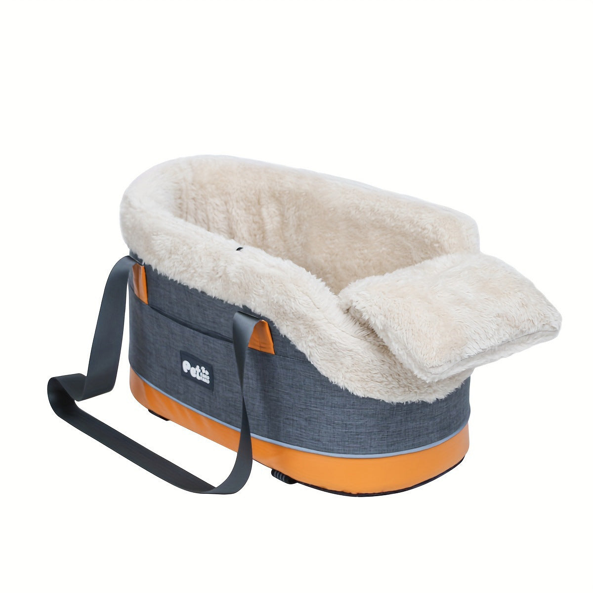 Portable grey pet car seat nest for small dogs, product image 3