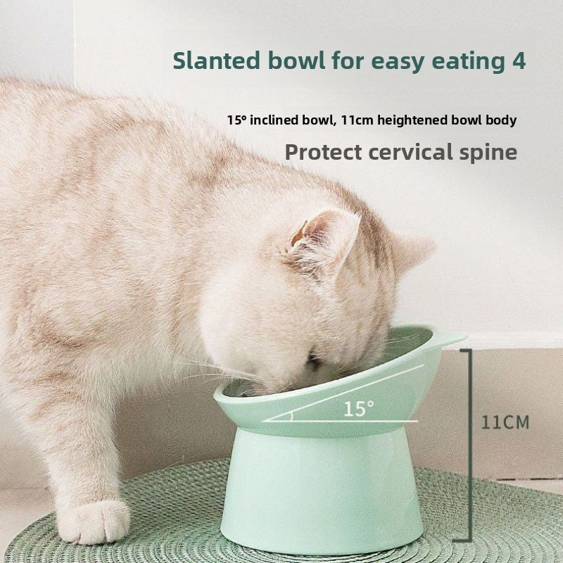 Cat Bowl Double Bowl Anti-Spill Pet Food Bowl