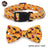 Halloween fabric dog collar with pumpkin print in Purple Pumpkin, material detail