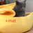Banana boat shaped dog bed for cats and small dogs, further angle view