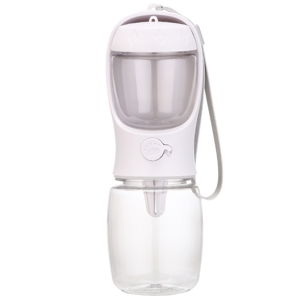 Portable Leakproof Pet Water Bottle with 80g Food Storage, 350ml or 550ml, for Dogs