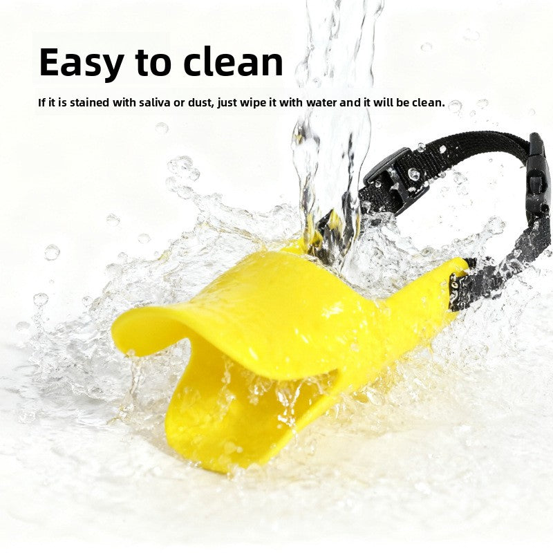Adjustable duckbill dog muzzle in breathable plastic for small dogs, view 2
