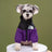 Windproof water-resistant padded jacket for large dogs in Purple, side view