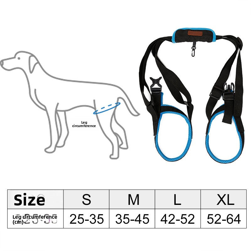 Blue breathable mesh hind leg support harness for senior dogs, product image 4