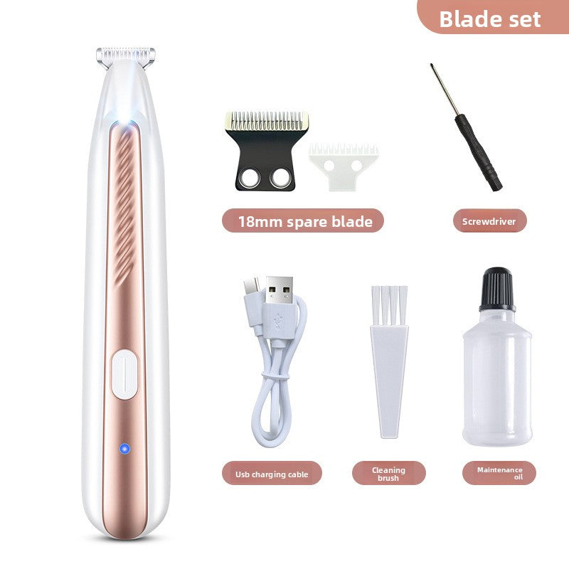 Waterproof Mini Face and Paw Shaver, Quiet Ceramic Blade with LED