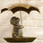 Decorative Garden Bird Feeder with Umbrella Roof in Weather-Resistant Resin and Metal