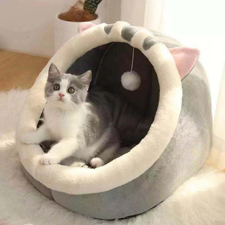 Cute animal enclosed pet cave house, further angle view