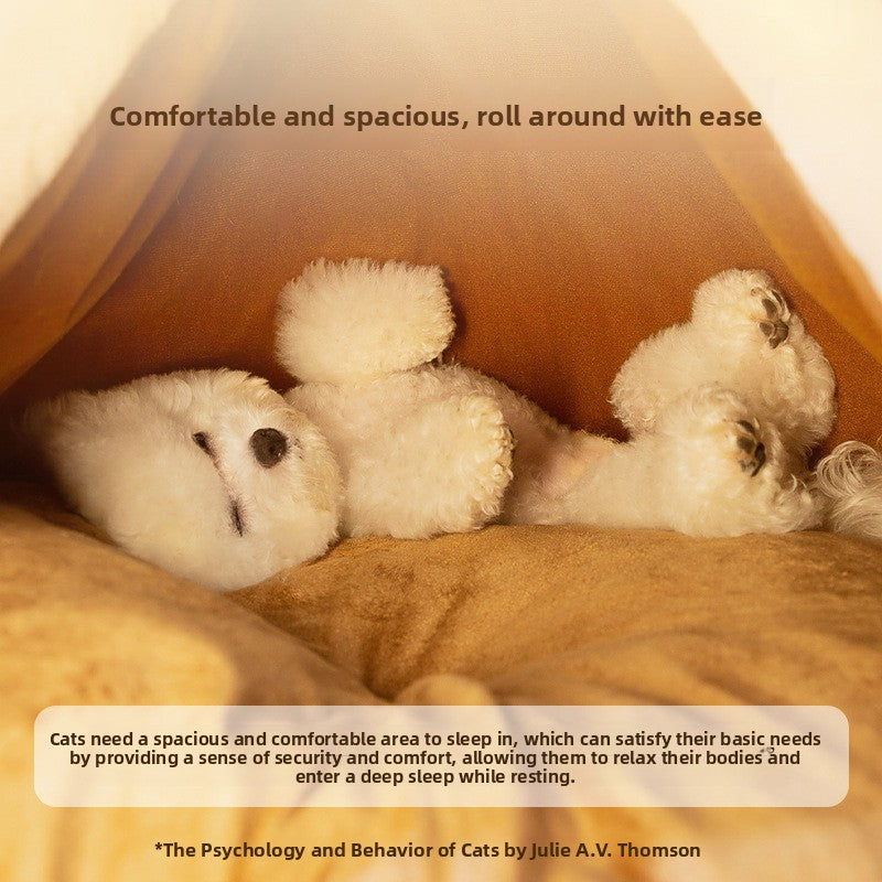 Yurt style cat tent kennel with brown elk print, product image 2
