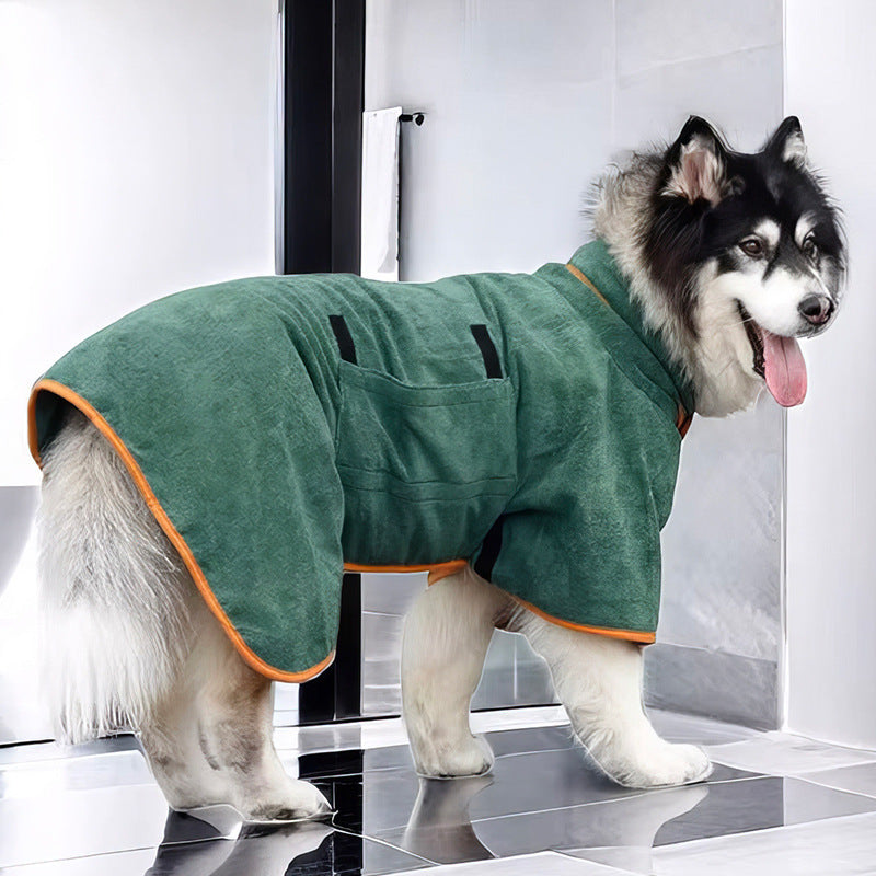 Quick dry dog bathrobe wrap, available in 5 colours, image 1