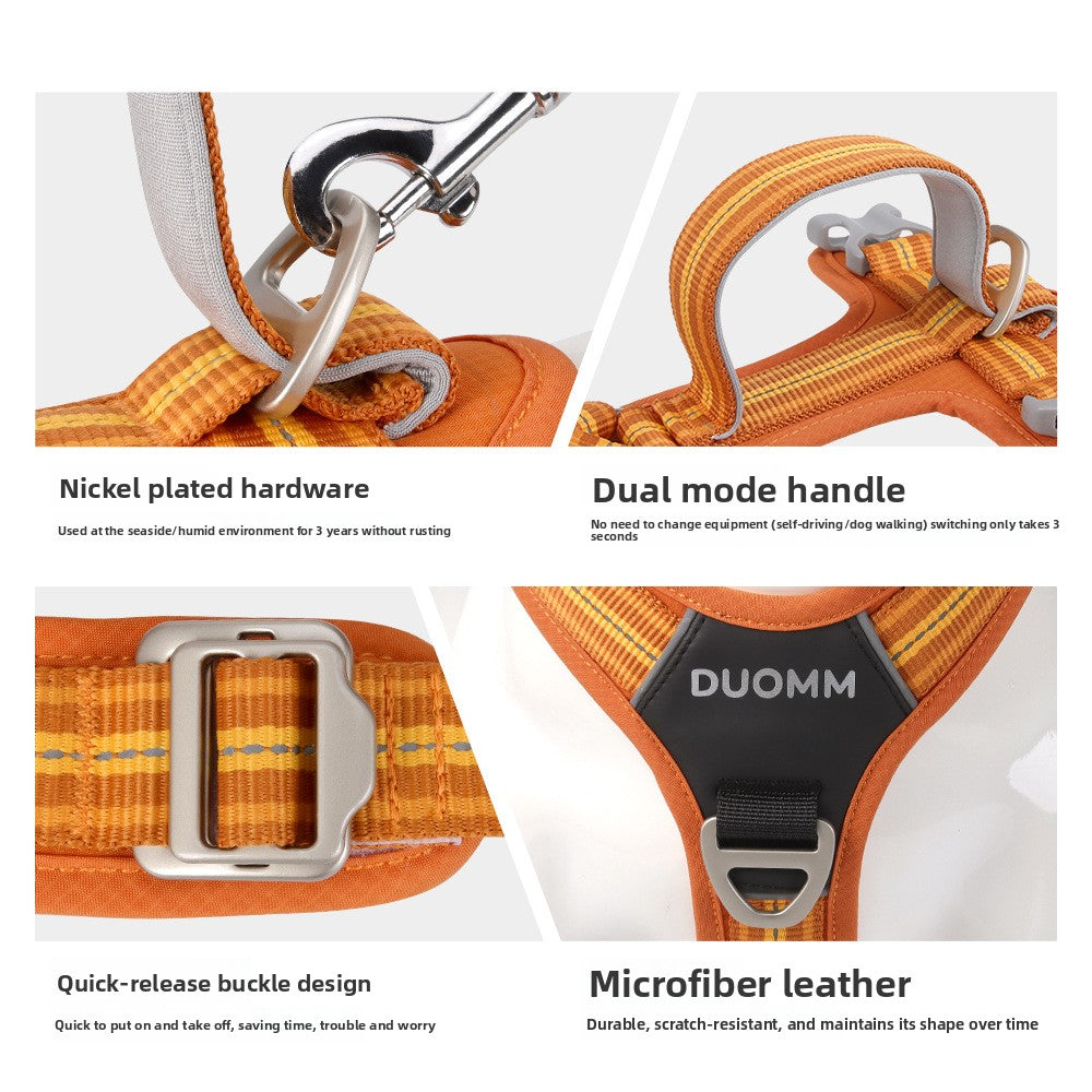 Y shape no pull dog harness in orange with front buckle