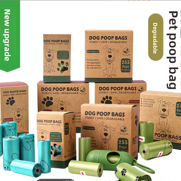 Degradable Pet Waste Bags in Rolls, Plain or Printed