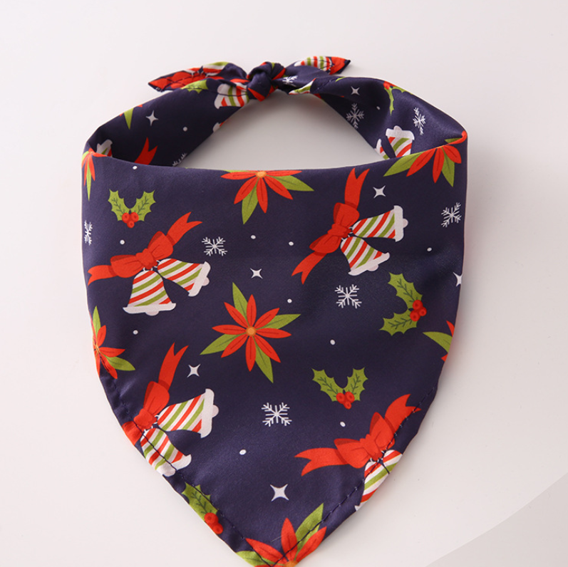 Floral pet bandanas in triangle and square styles