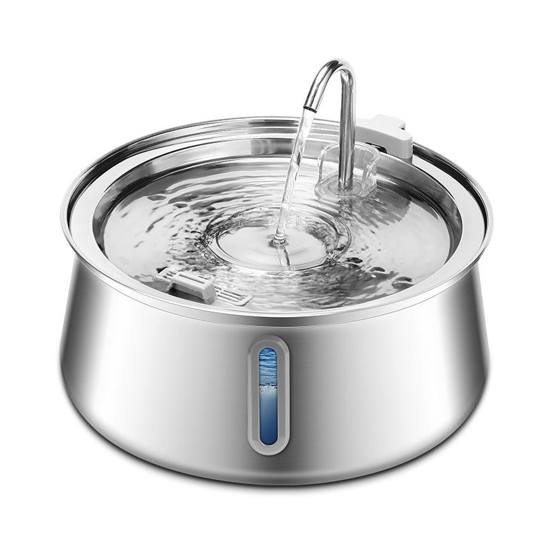7L Stainless Steel Pet Water Dispenser with Multiple Adapters