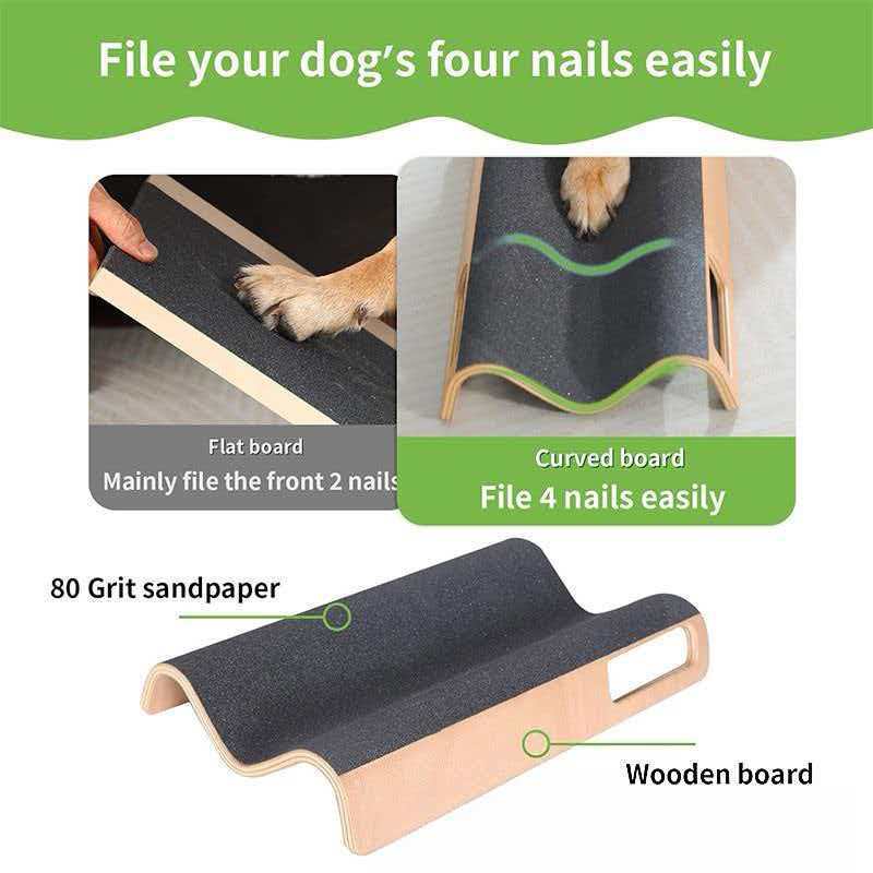 Solid Wood Nail Grinding Board for Dogs, Sandpaper Scratch Pad