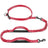 Reflective nylon bungee lead with two handles in sky blue