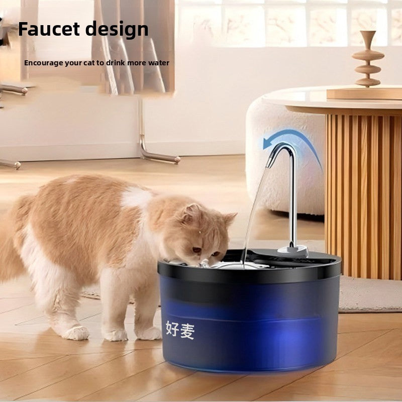 Cat Water Fountain with LED Light, Low Water Alert and Quiet Pump, Large Capacity