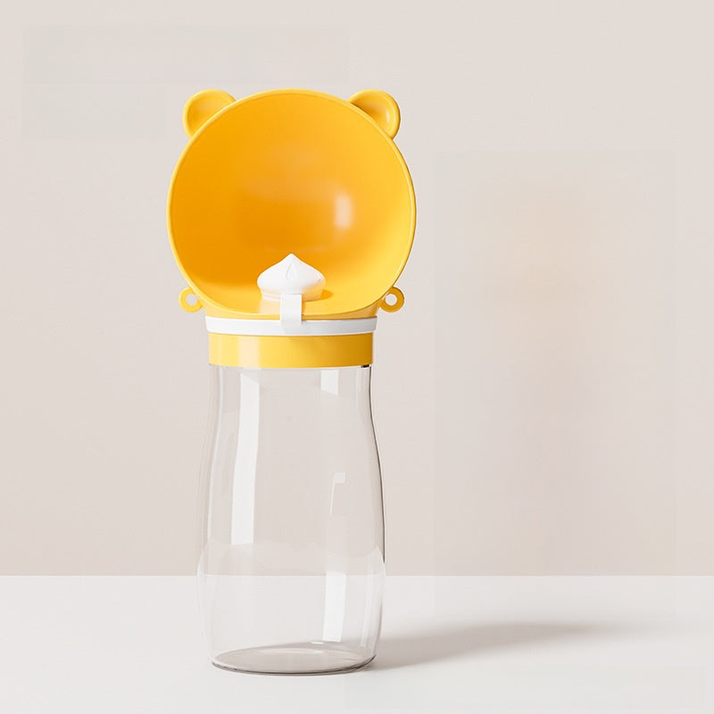 Portable dog water bottle in food-grade ABS, top view