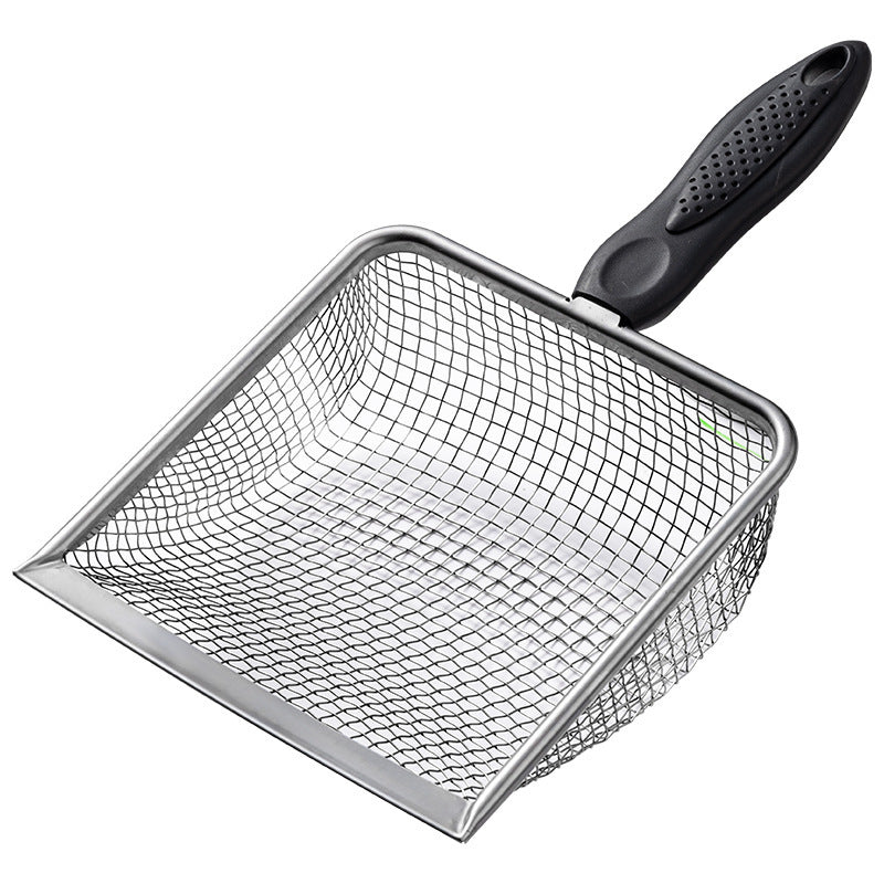 Stainless Steel Cat Litter Scoop with Fine Mesh, Handle Options