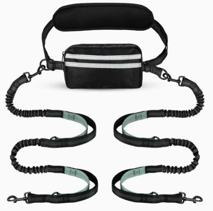 Hands-free dog running lead with waist belt and bungee, product photo