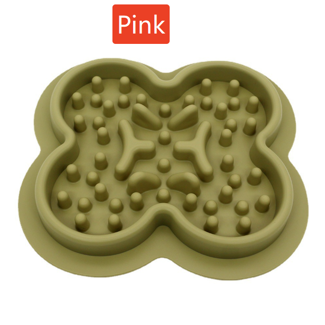 Non-Slip Silicone Slow Feeding Mat Bowl for Dogs and Cats in Square or Round Shape