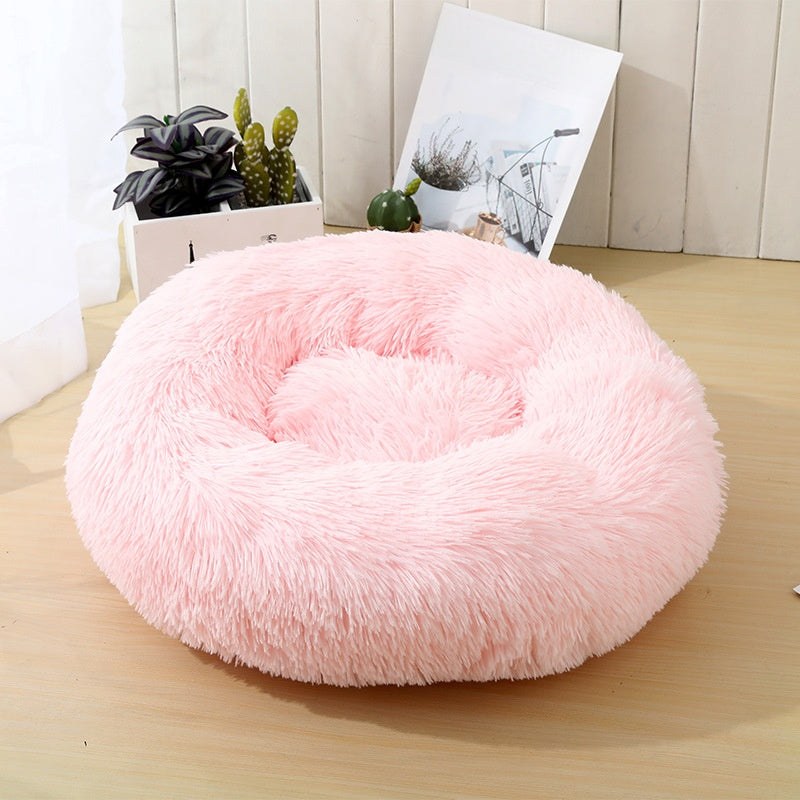 Plush donut pet bed for cats and small dogs, photo 7 of 80