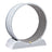 Grey cat running wheel standing in a living room