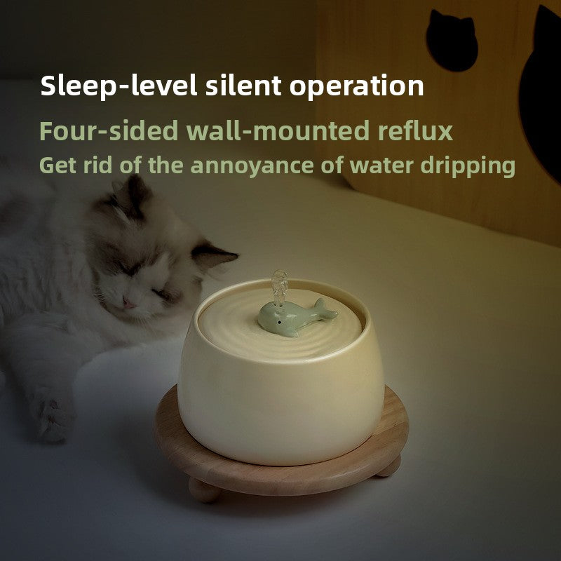 Automatic circulating filter water fountain for cats