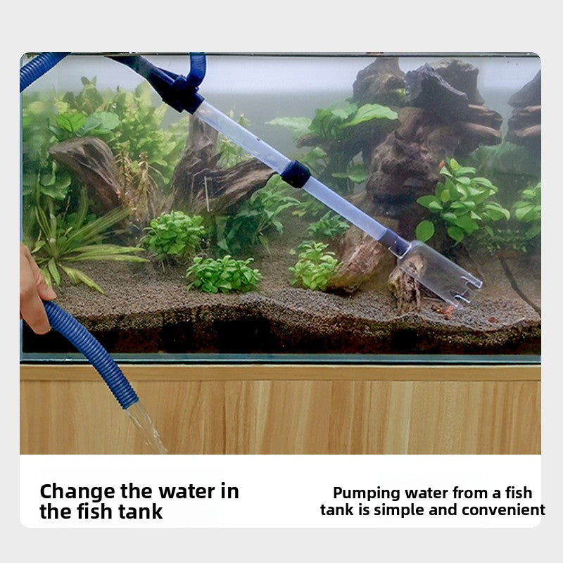 Electric aquarium gravel cleaner and water changer with short tube, view 2