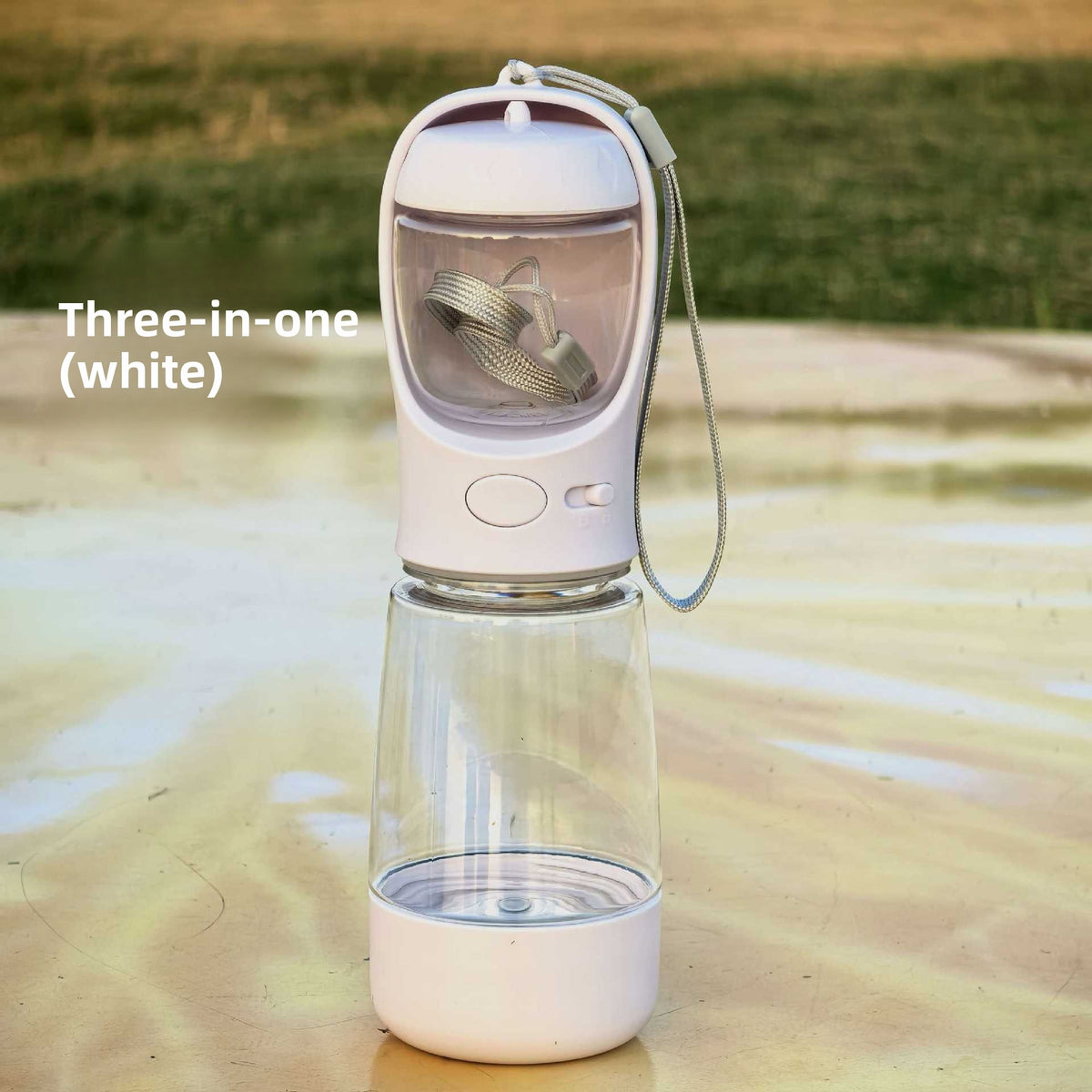Portable 3-in-1 dog water bottle with snack cup and poop bag holder - view 10
