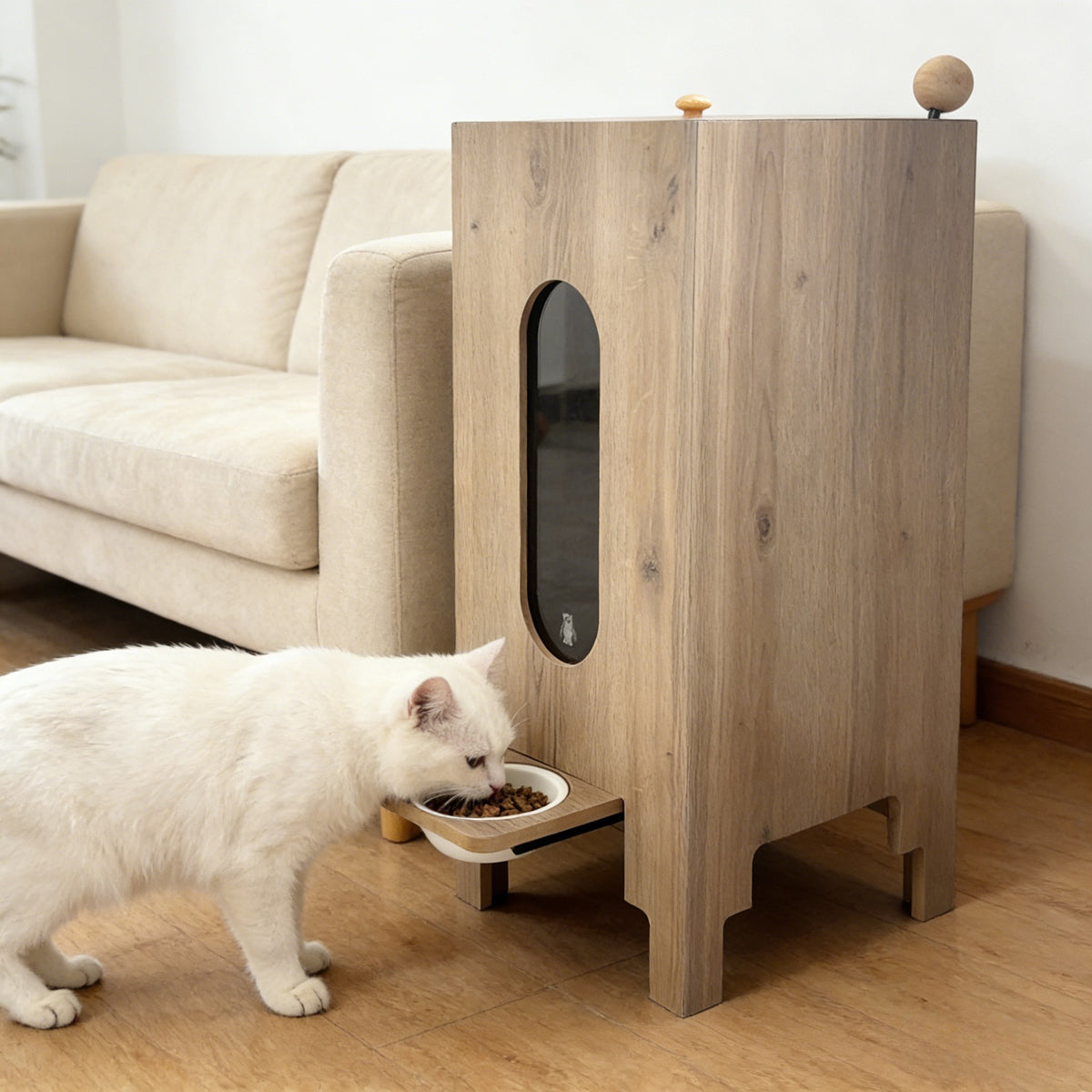 Wooden Pet Food Storage Feeder