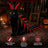 Red and gold centipede cat costumes laid out flat