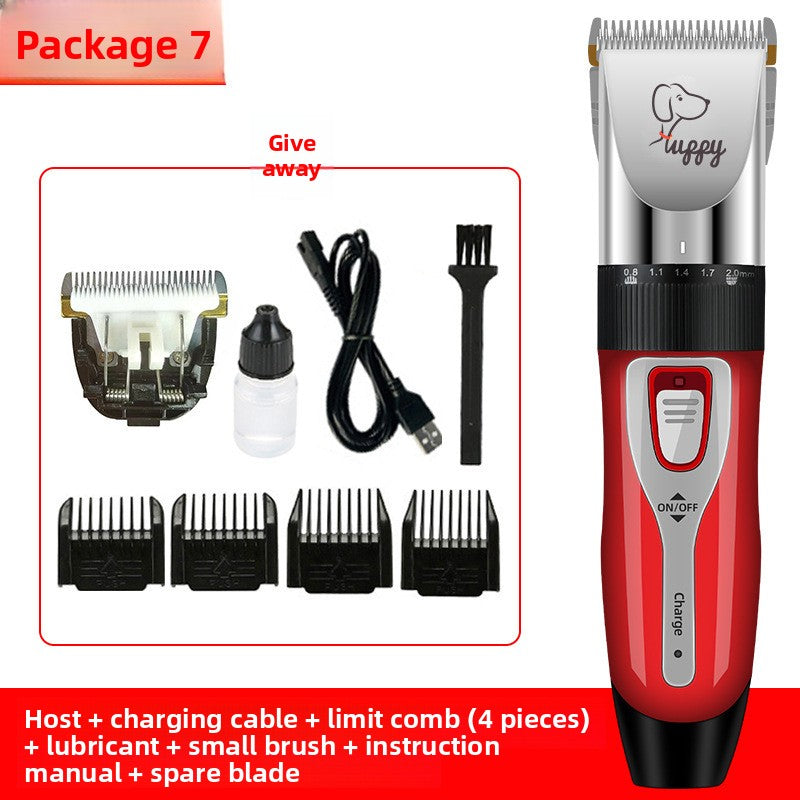 USB Rechargeable Pet Hair Clipper with Ceramic Blade and 4 Combs