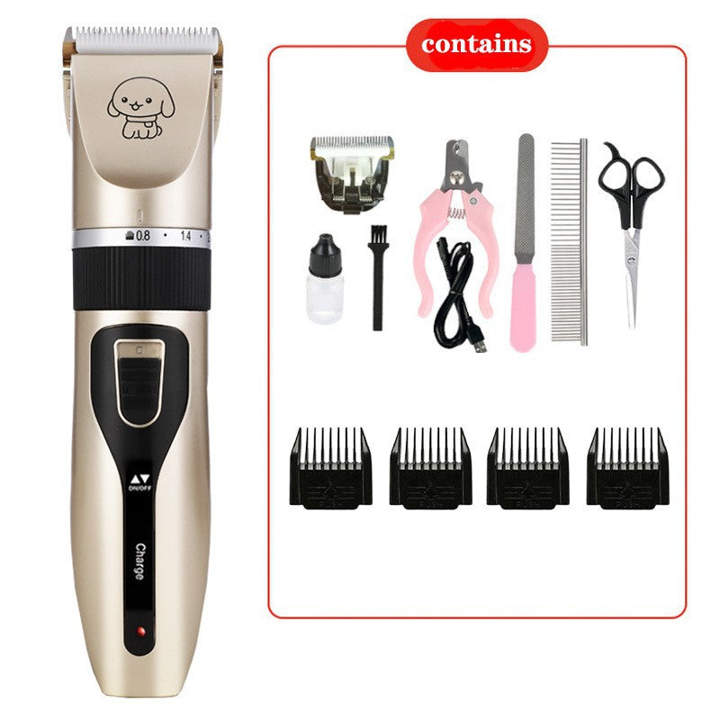 Cordless Dog Hair Clippers with Guide Combs, Low Noise Trimmer Kit