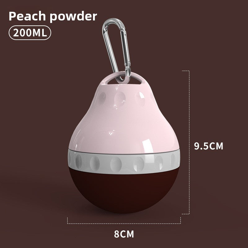 Portable silicone pet water bottle with built-in bowl in Moss Green 200ml, front view