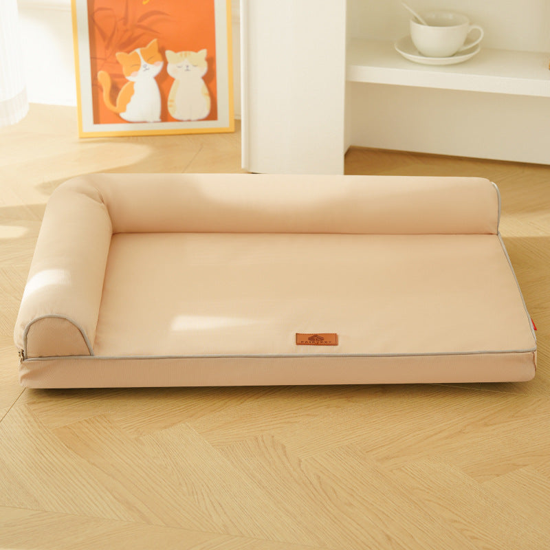 Corner sofa dog bed with removable cover, extra detail view