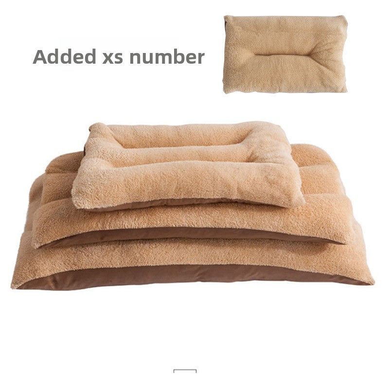 Flat dog bed mat in cotton velvet with removable cover