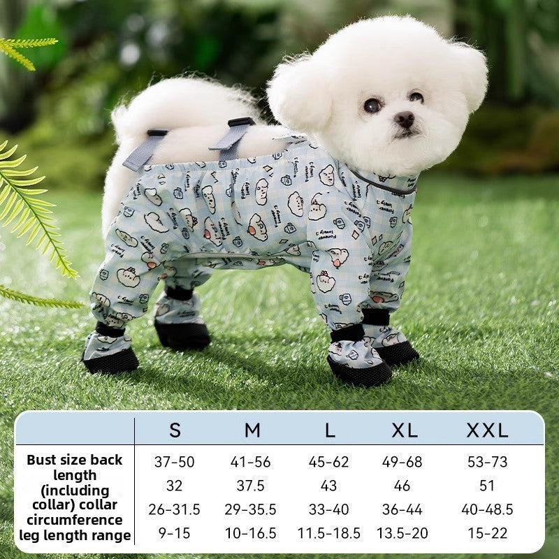 Four leg dog coverall with belly guard, available in 9 styles, image 21