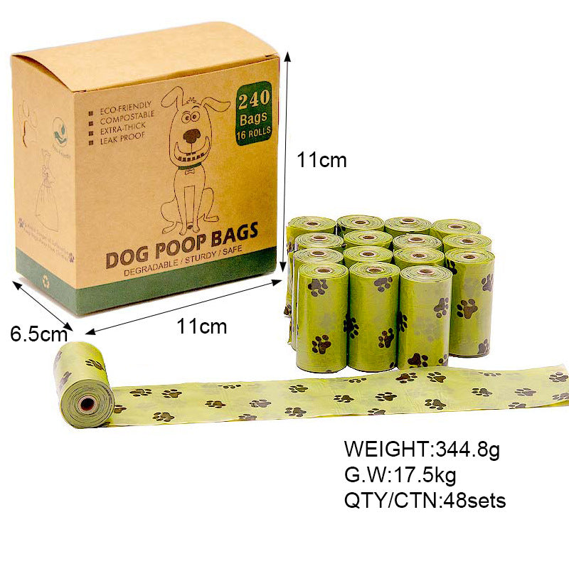 Degradable Pet Waste Bags on a Roll, Optional Dispenser