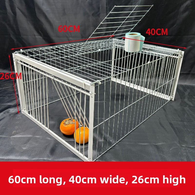 White metal pigeon loft landing cage with one way door, view 7