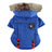 Padded dog chest jacket with zip and reflective straps in Blue, material detail